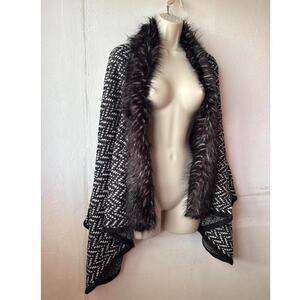 Y2K Fur Trimmed Knit Shrug